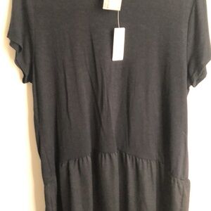 Dolan Black Asymmetrical Relaxed T-Shirt Dress